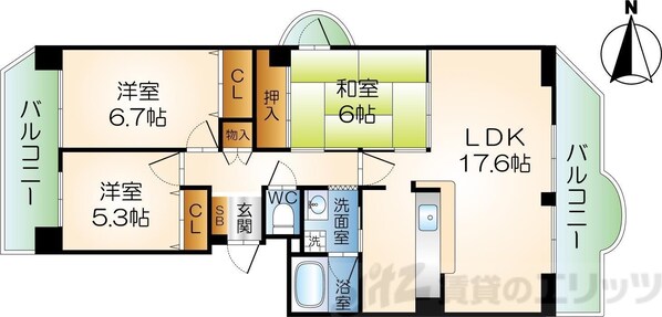 マウントビュー西田中の物件間取画像